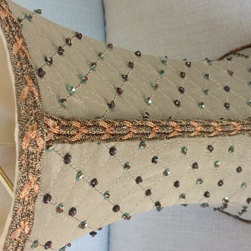 Beaded and Sequins Lamp Shade 10" Long - Picture 6 of 8